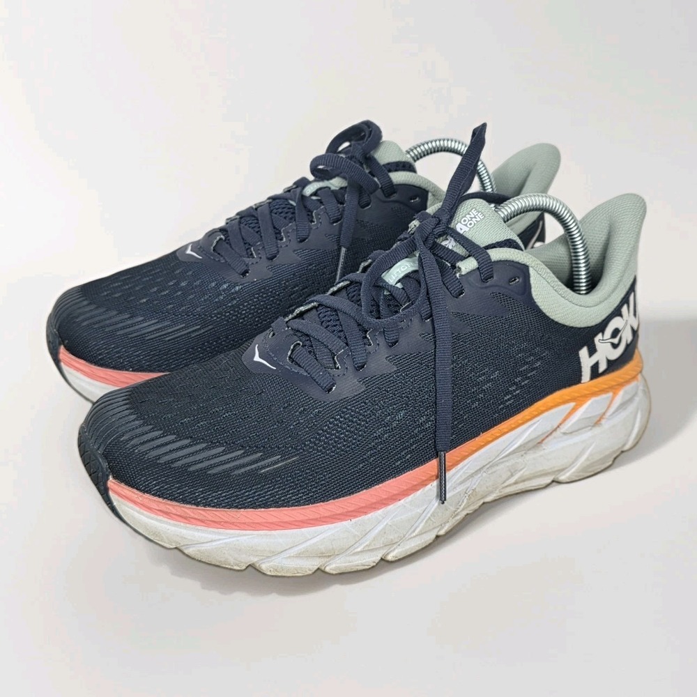 WOMEN'S HOKA ONE ONE CLIFTON 7 WOMEN'S HOKA Navy  RUNNING SHOES SZ 7